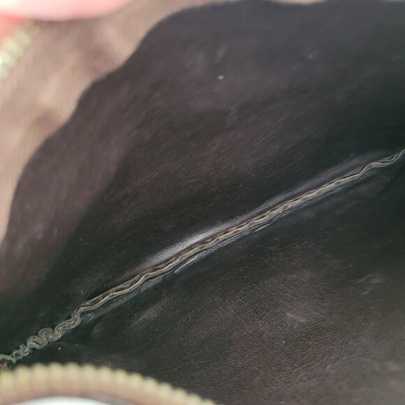 Valentino Vintage Pouch Wallet Zip Clutch Designer 7x4 Designer Brown Logo - Picture 5 of 10